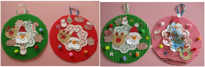 手作りクリスマスリースの写真