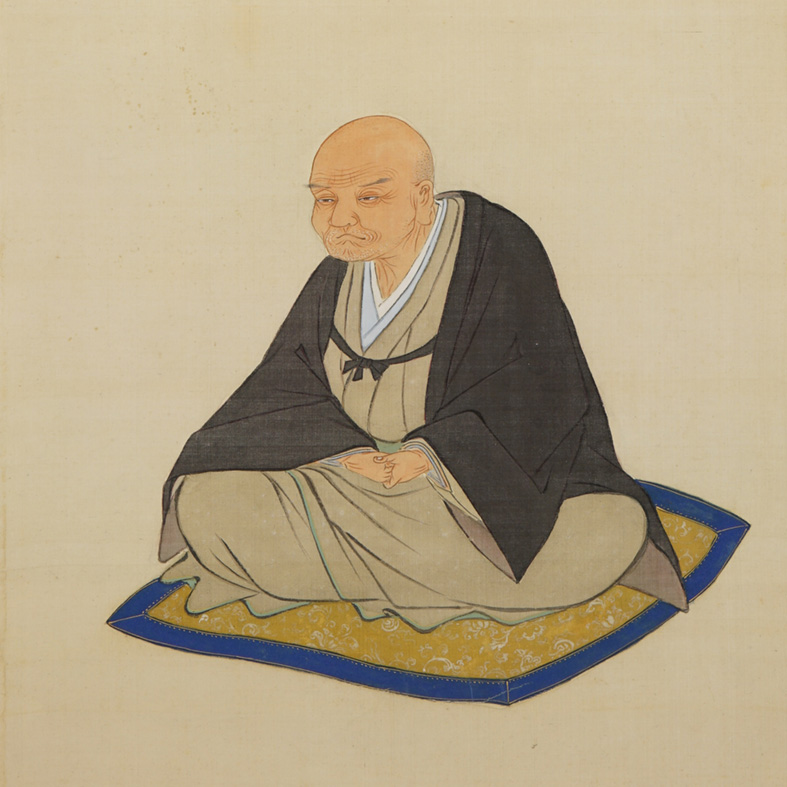 河本一居の肖像画(寛政2年に孫の一阿が描かせたもの)の部分の画像