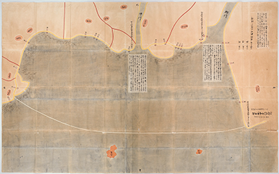 備前国上道郡沖新田干拓目論見絵図