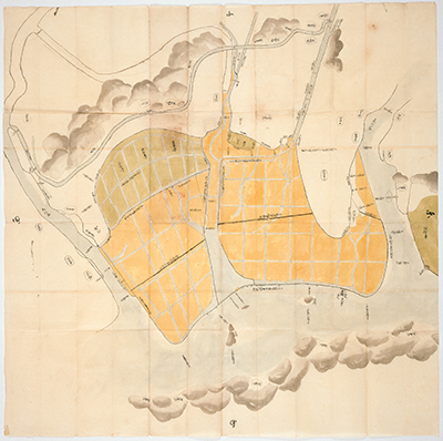 備前国上道郡沖新田開墾図