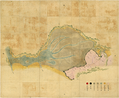 備前国上道郡沖新田略図
