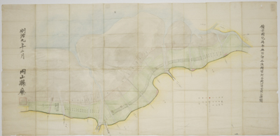 備前国児島郡興除沖干潟開墾所分間一寸百間凡積図