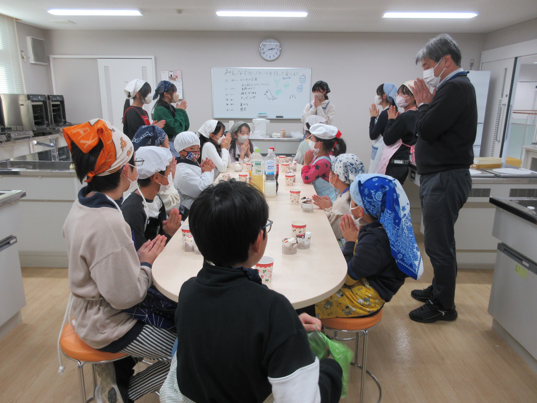 できあがって食べるところ