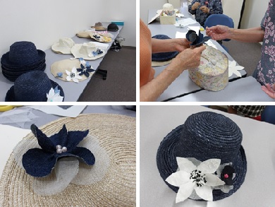 花の壁飾り講座の様子